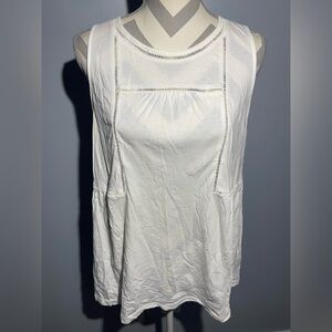 Old Navy White Tank Top with Cutout Details